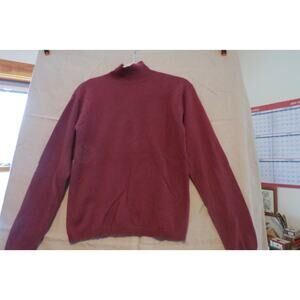 J.Crew 100% Cashmere Turtleneck Sweater M Burgundy Maroon Hong Kong Vintage